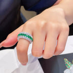 Emerald‑Green Moissanite Wide Statement Ring - UMI