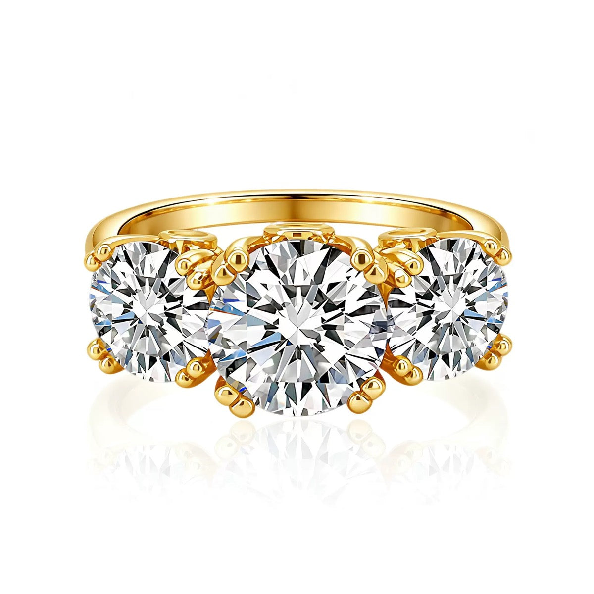 Aurelia 2.0ct Three-Stone Moissanite Ring