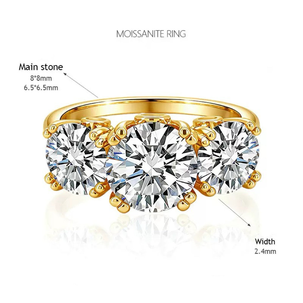 Aurelia 2.0ct Three-Stone Moissanite Ring