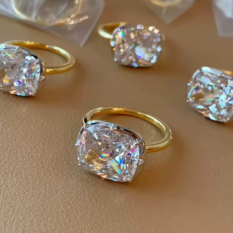Zendaya-Inspired Georgian-Style Large-Carat Old Mine Cushion-Cut Moissanite Ring - UMI