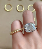 Zendaya-Inspired Georgian-Style Large-Carat Old Mine Cushion-Cut Moissanite Ring - UMI