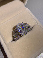 Icy Sparkle Moissanite Wide-Band Statement Ring - UMI