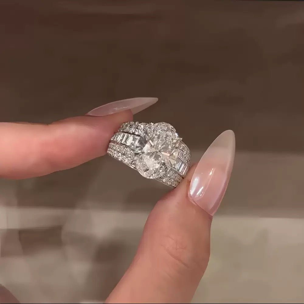 Icy Sparkle Moissanite Wide-Band Statement Ring - UMI