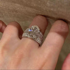 Icy Sparkle Moissanite Wide-Band Statement Ring - UMI