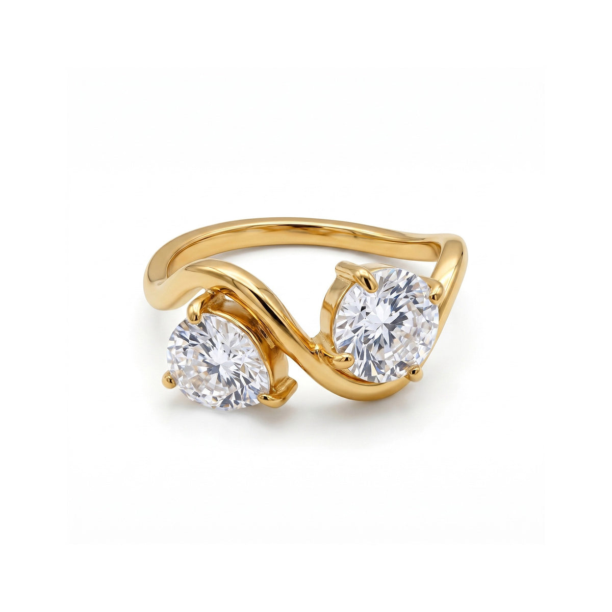 Ripple Double Cubic Zirconia Ring - UMI