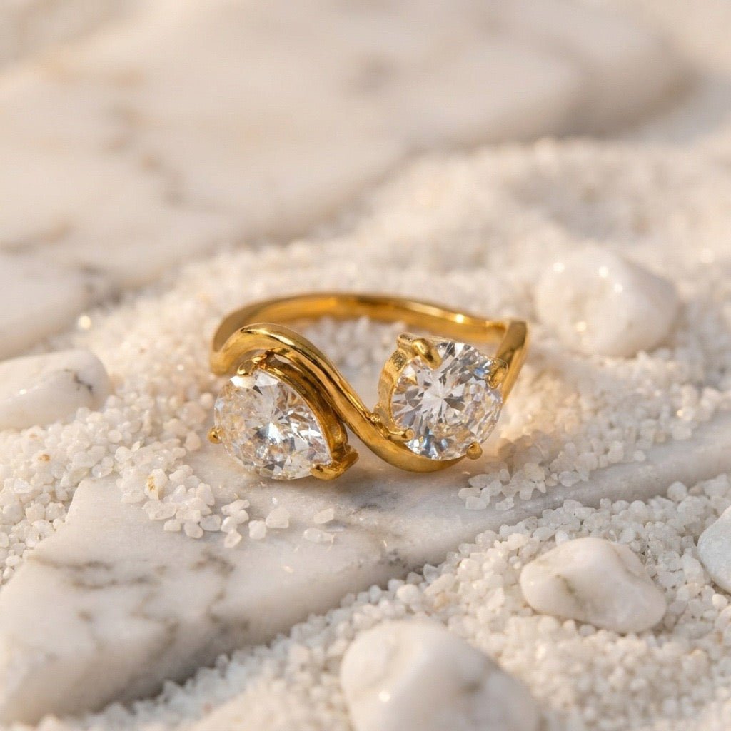 Ripple Double Cubic Zirconia Ring - UMI