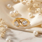 Ripple Double Cubic Zirconia Ring - UMI