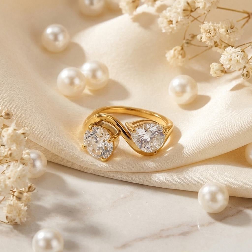 Ripple Double Cubic Zirconia Ring - UMI