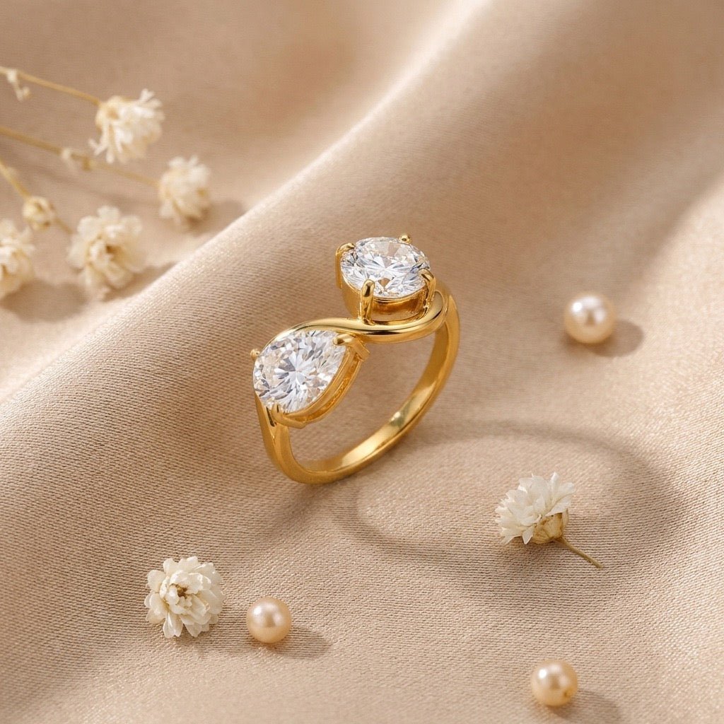 Ripple Double Cubic Zirconia Ring - UMI