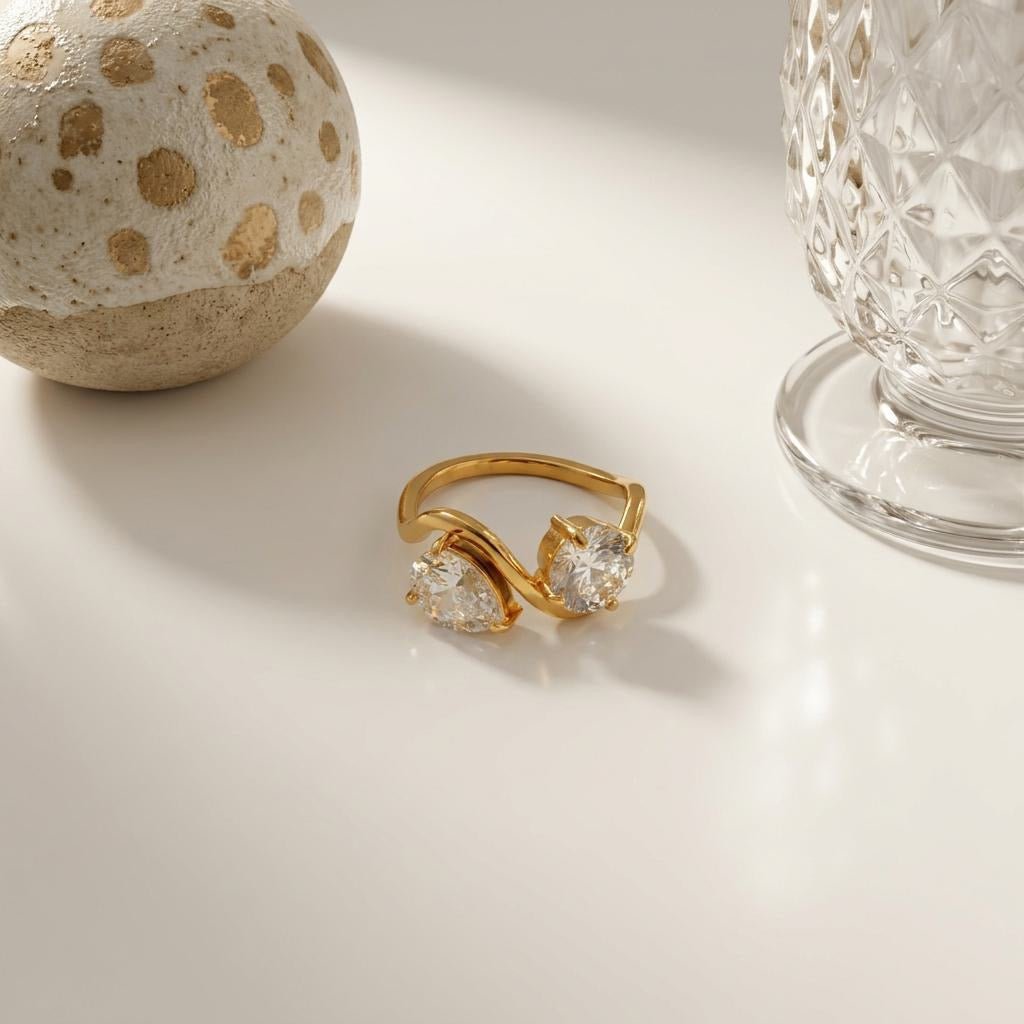 Ripple Double Cubic Zirconia Ring - UMI
