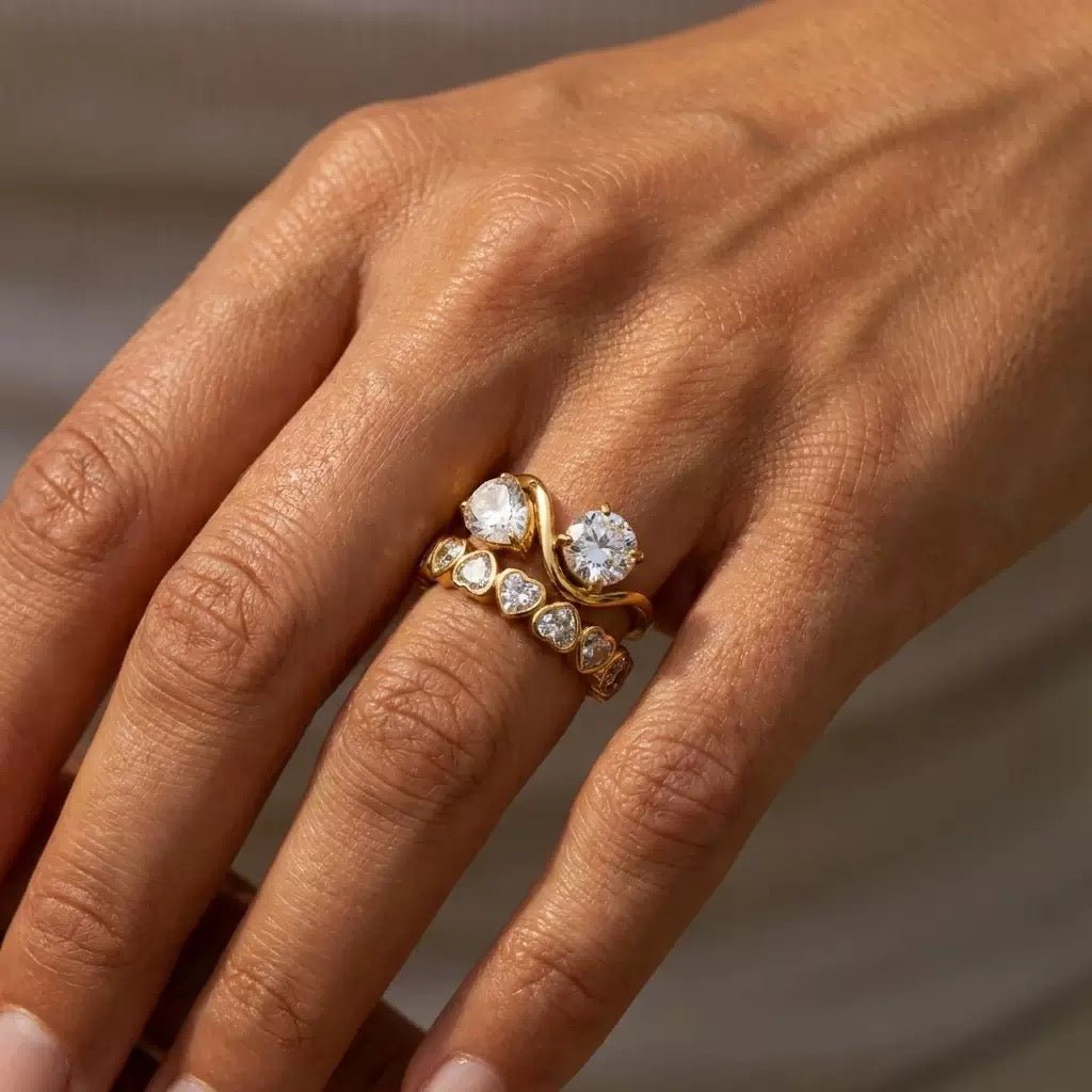 Ripple Double Cubic Zirconia Ring - UMI