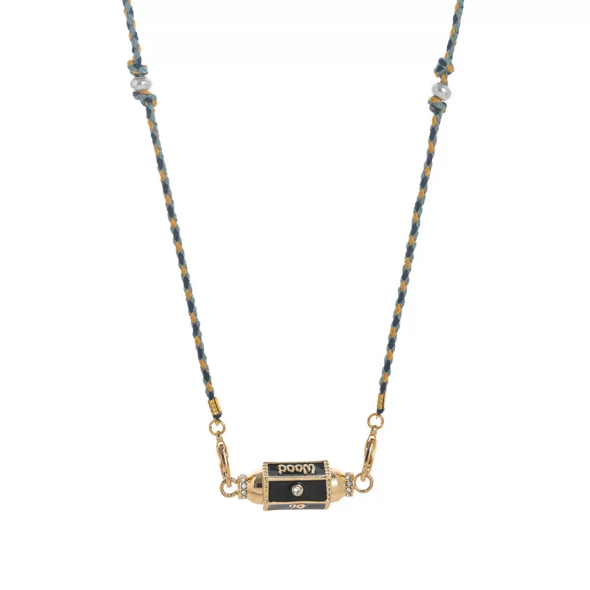 Enamel Tarot Cylinder Necklace,18K Gold Plated Stainless Steel Colorful Star‑Eye Pendant Necklace for Women Vintage Daily Jewelry