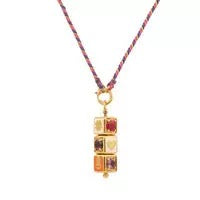 Enamel Tarot Cylinder Necklace,18K Gold Plated Stainless Steel Colorful Star‑Eye Pendant Necklace for Women Vintage Daily Jewelry