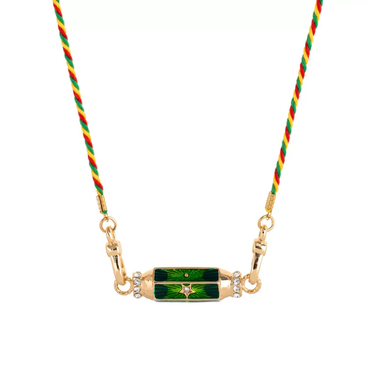 Enamel Tarot Cylinder Necklace,18K Gold Plated Stainless Steel Colorful Star‑Eye Pendant Necklace for Women Vintage Daily Jewelry