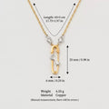 Sun Moon Star Zircon Safety Pin Pendant Necklace,18K Gold Plated Stainless Steel Minimalist Women Necklace