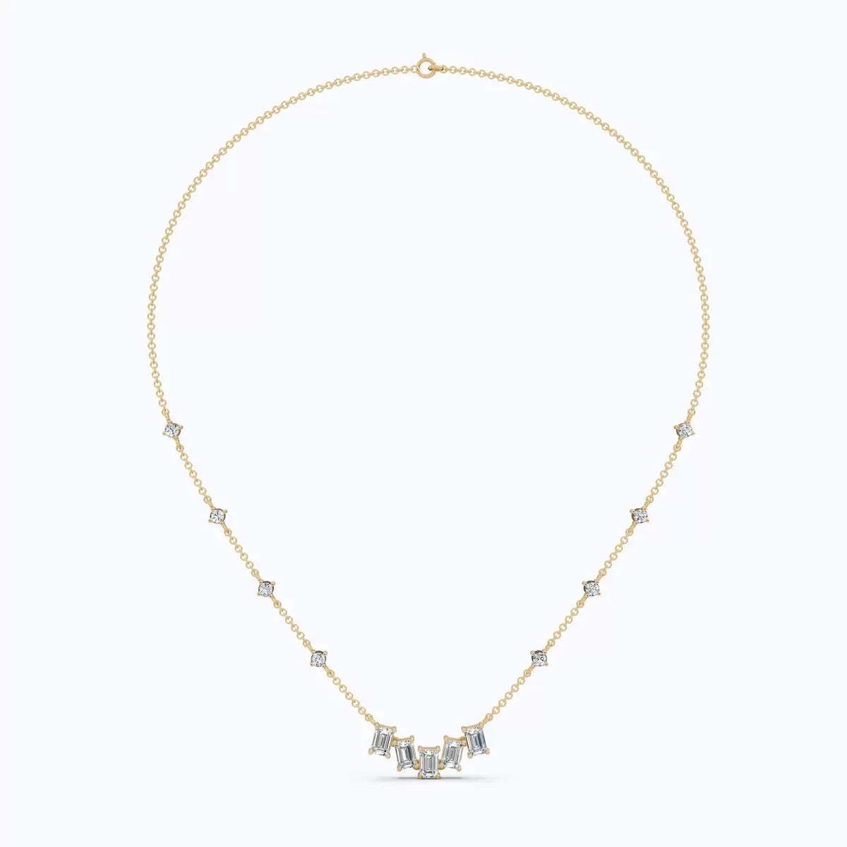 Baguette Cubic Zirconia Choker Necklace, 18K Gold Plated Stainless Steel, Waterproof Rectangle CZ Sparkling Necklace for Women Daily Jewelry