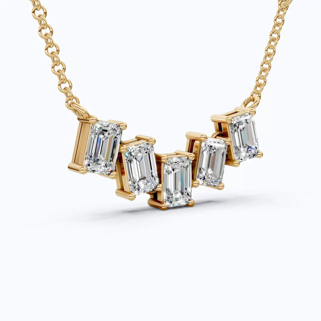Baguette Cubic Zirconia Choker Necklace, 18K Gold Plated Stainless Steel, Waterproof Rectangle CZ Sparkling Necklace for Women Daily Jewelry