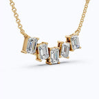 Baguette Cubic Zirconia Choker Necklace, 18K Gold Plated Stainless Steel, Waterproof Rectangle CZ Sparkling Necklace for Women Daily Jewelry - UMI