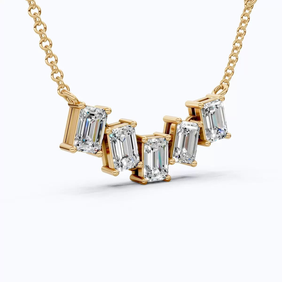 Baguette Cubic Zirconia Choker Necklace, 18K Gold Plated Stainless Steel, Waterproof Rectangle CZ Sparkling Necklace for Women Daily Jewelry
