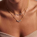 Baguette Cubic Zirconia Choker Necklace, 18K Gold Plated Stainless Steel, Waterproof Rectangle CZ Sparkling Necklace for Women Daily Jewelry - UMI
