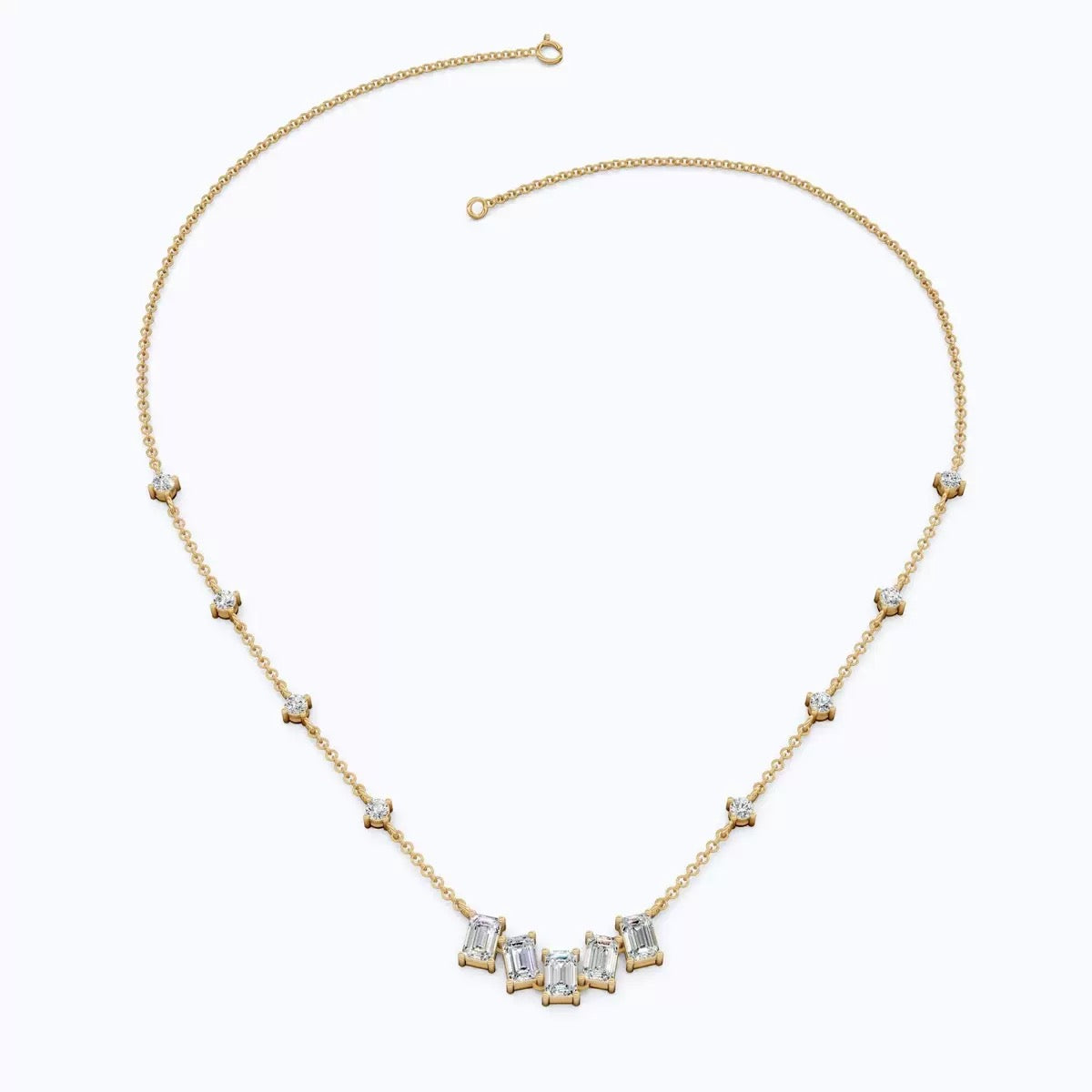 Baguette Cubic Zirconia Choker Necklace, 18K Gold Plated Stainless Steel, Waterproof Rectangle CZ Sparkling Necklace for Women Daily Jewelry