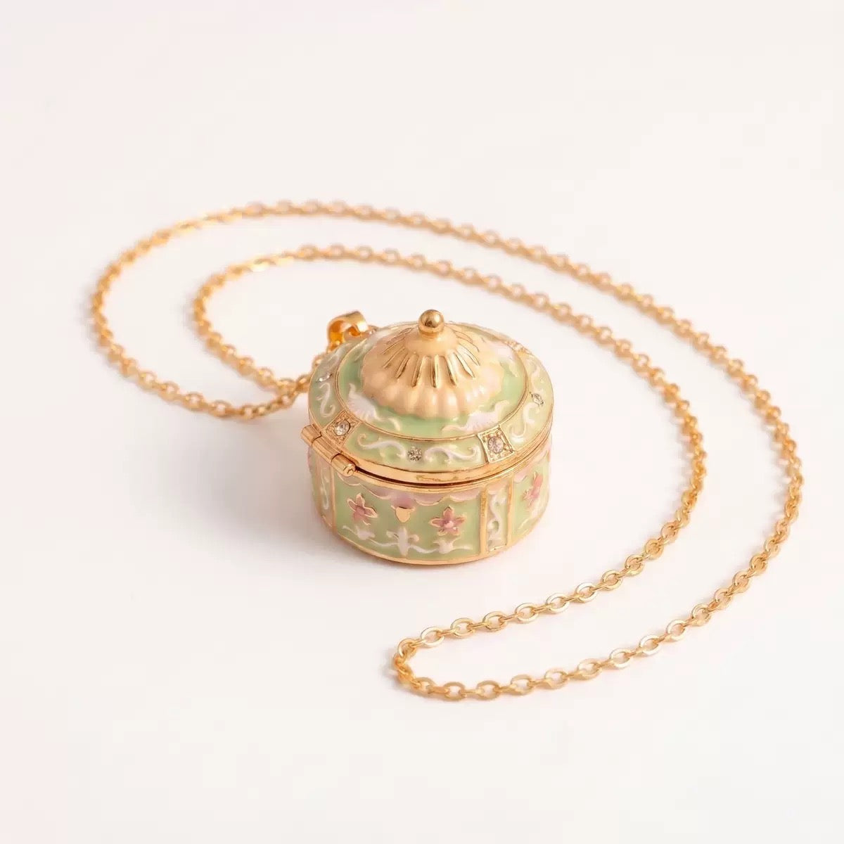 Openable Teacup Necklace | Sweet Enamel Teaspoon Pendant, 18K Gold Plated