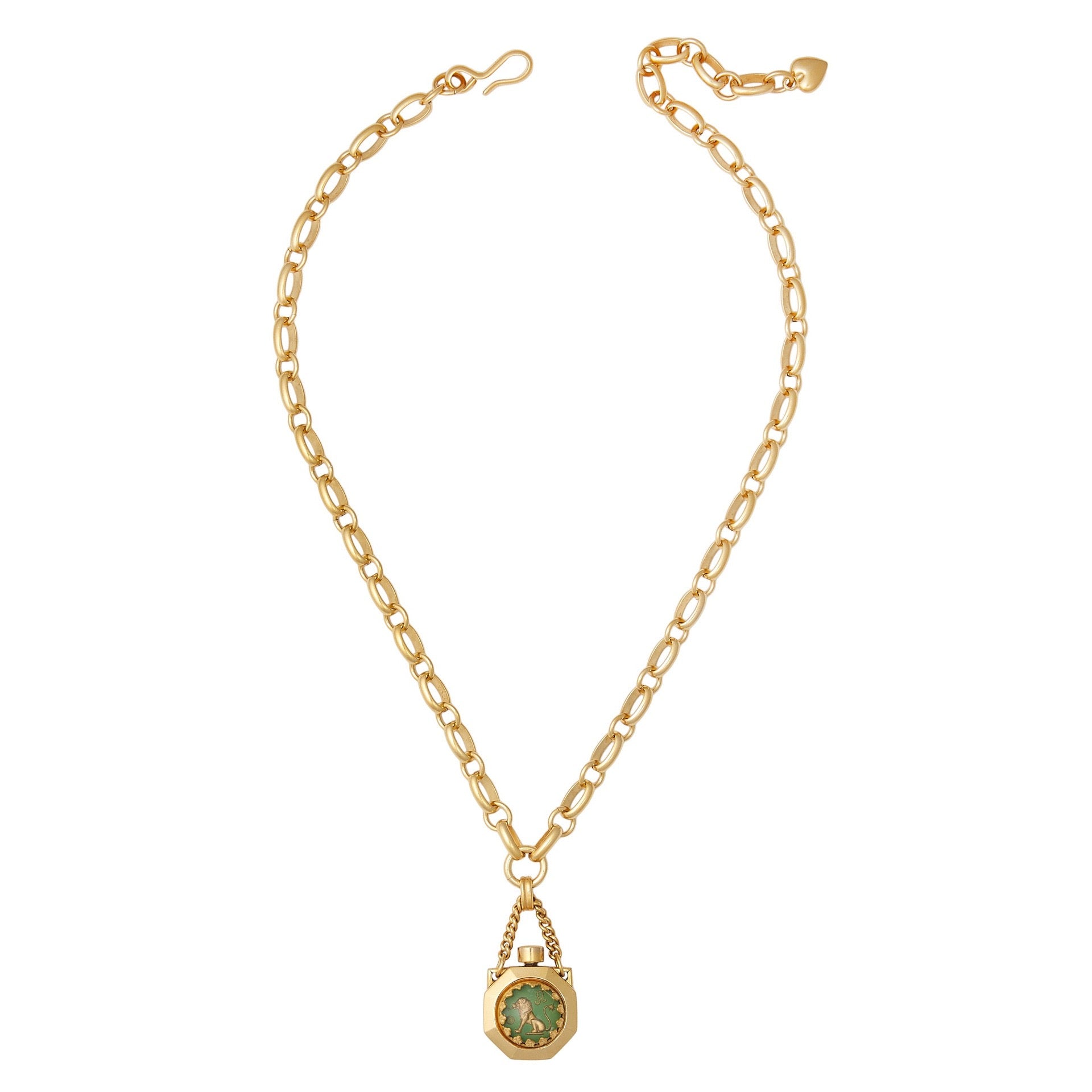 12 Zodiac Wish Bottle Enamel Pendant Cat Ear Necklace – Statement Sweater Chain, Heavy Craft