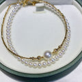 4-5mm Pearl & 18K Gold Bracelet | Single Pearl Layering Style