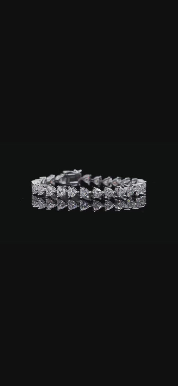 Triangle-Cut D VVS Moissanite Tennis Bracelet — 0.5ct Stones (S925 Silver)