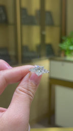 Wishful Star | 3ct Heart Moissanite Ring in 18K White Gold