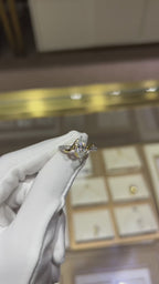 18K White Gold Two-Tone Marquise Moissanite Promise Ring 1.0ct