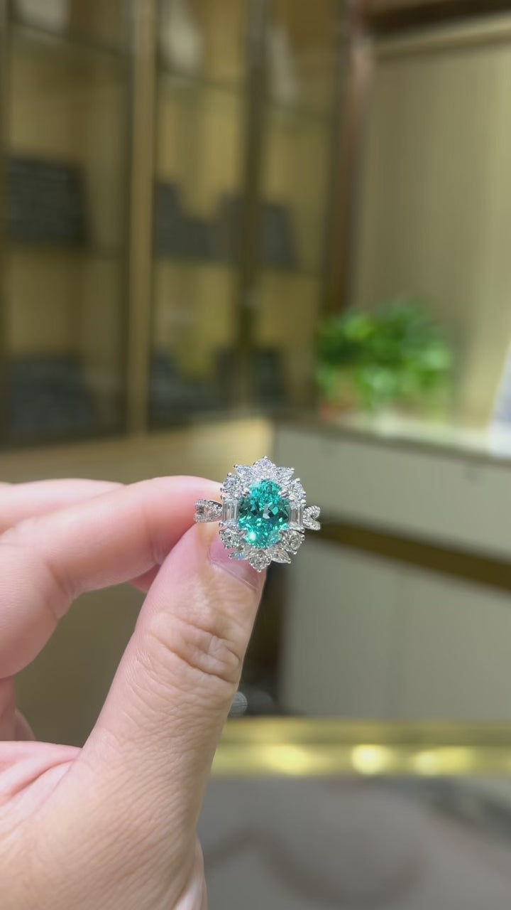 Luxe 18K White Gold Coloured Gemstone Ring | 3.6ct