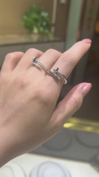18K Gold Full Pavé Moissanite Nail Ring