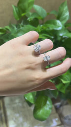 18K White Gold Oval Moissanite Pigeon Egg Ring