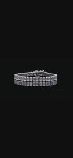 Rectangular D VVS Moissanite Tennis Bracelet — 0.5ct Stones (S925 Silver