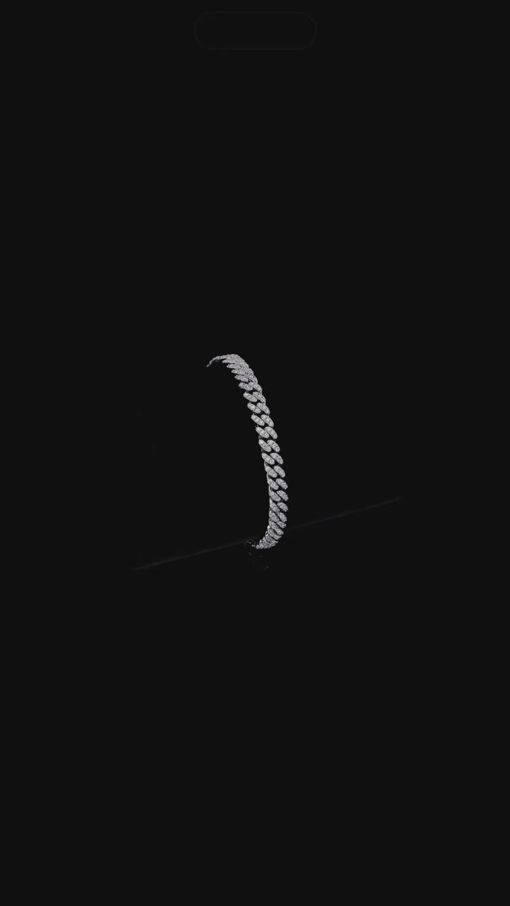 Cuban Link D VVS Moissanite Bracelet — Round Cut (S925 Silver)