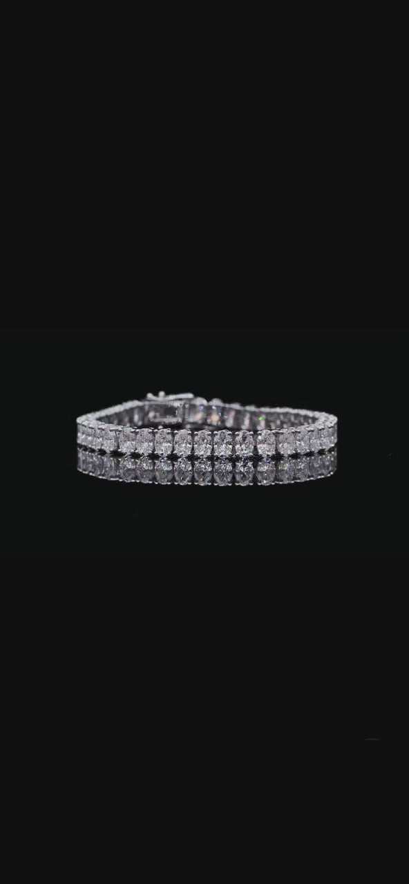 Oval-Cut D VVS Moissanite Tennis Bracelet — 0.5ct Stones (S925 Silver)