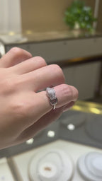 18K Gold Full Pavé Leopard Head Moissanite Ring 0.53ct