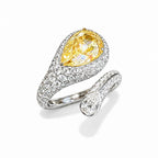 Yellow Gemstone & Pavé Moissanite Statement Ring - UMI